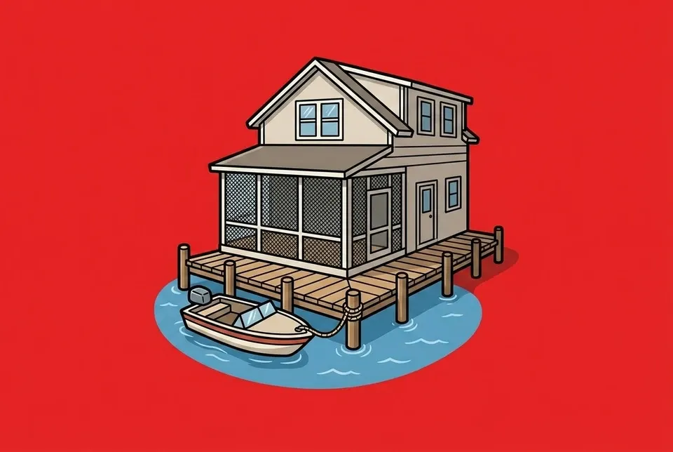 Cartoon illustration of Aquia Harbour, Virginia