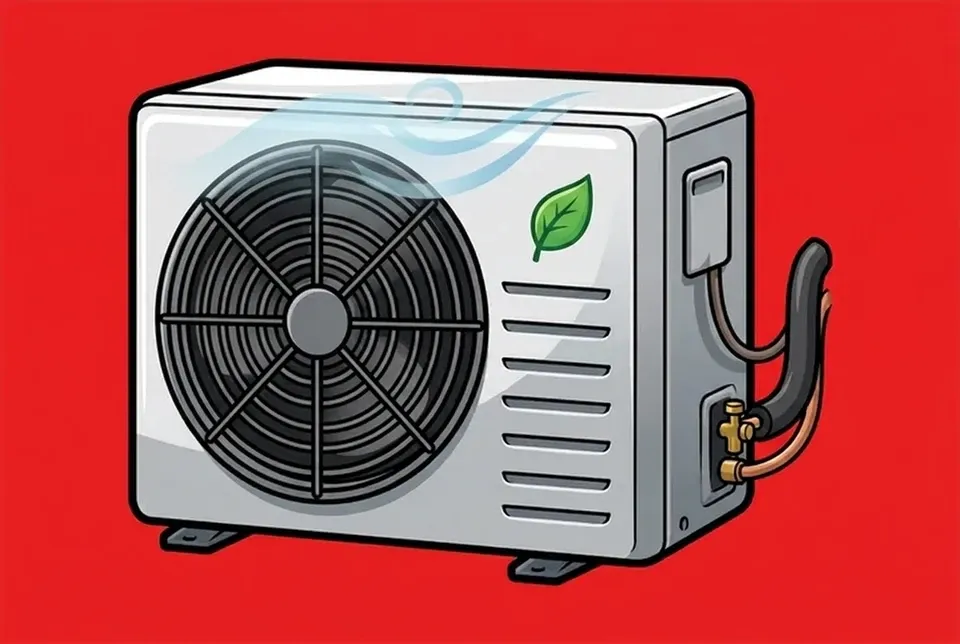 A new high-efficiency AC condenser with a green energy-efficiency emblem
