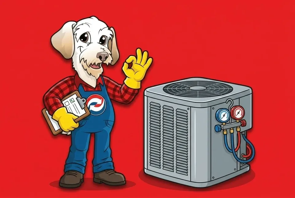 Sonny the Leonard Splaine mascot with a tune-up checklist