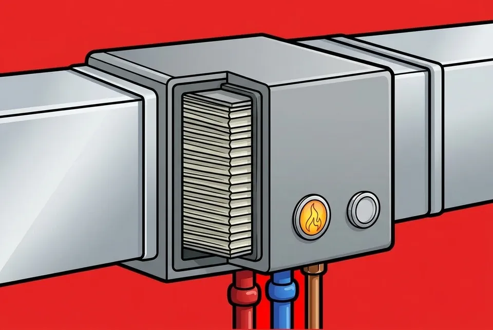 A whole-home air purifier installed on ductwork
