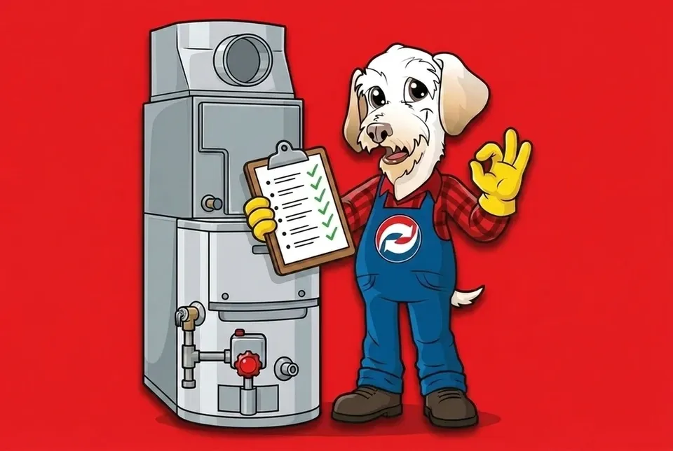 A technician performing a seasonal furnace tune-up