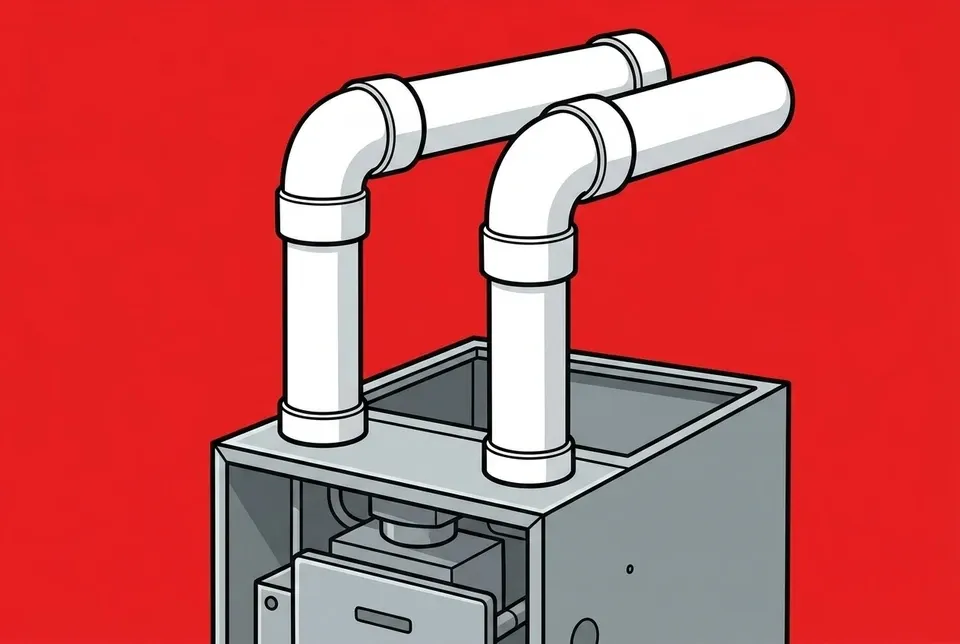 High-efficiency furnace intake and exhaust vent pipes