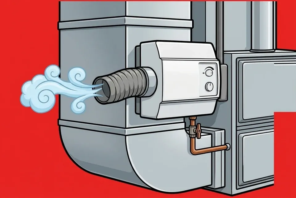 A whole-home humidifier on HVAC ductwork