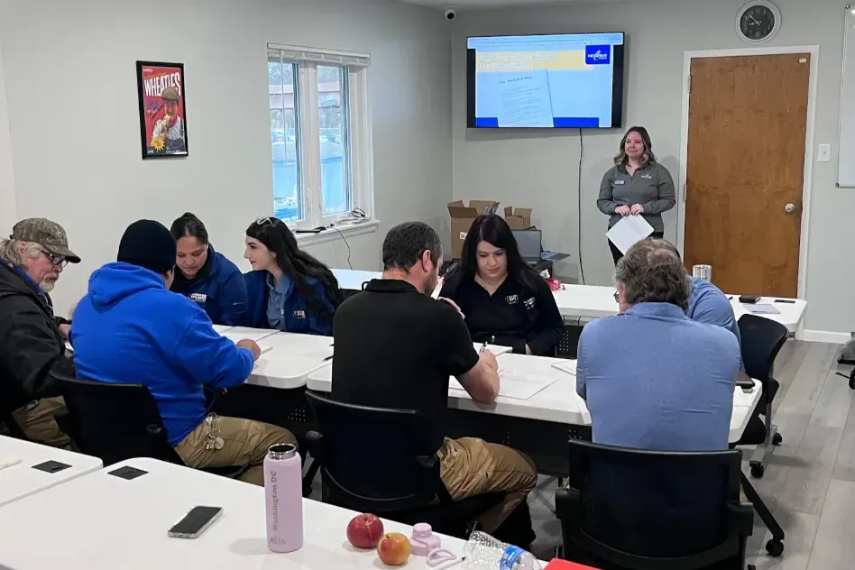Leonard Splaine technicians in a Nexstar training session at the Woodbridge training room