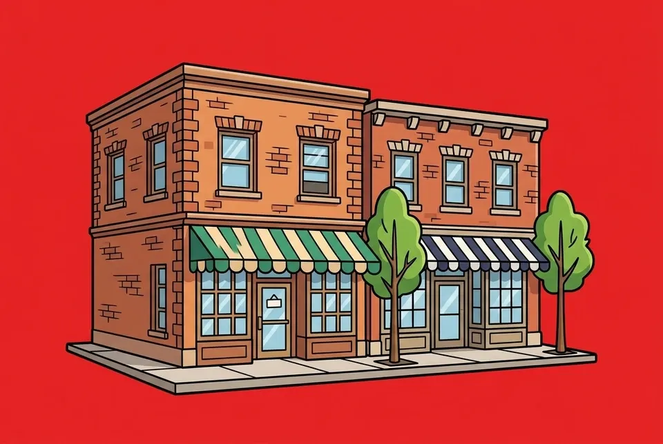 Cartoon illustration of Clarendon, Virginia