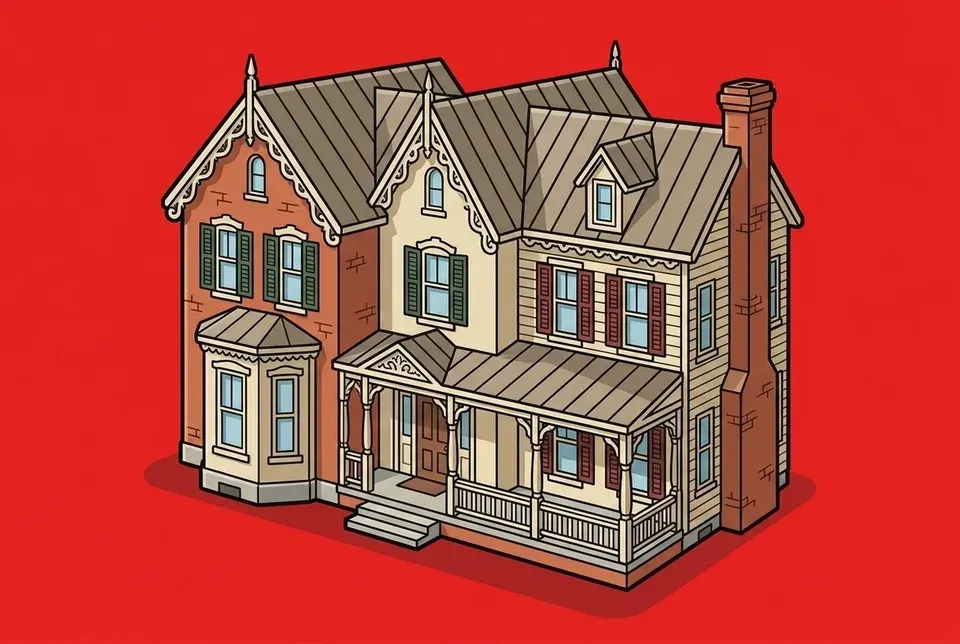 Cartoon illustration of Clifton, Virginia