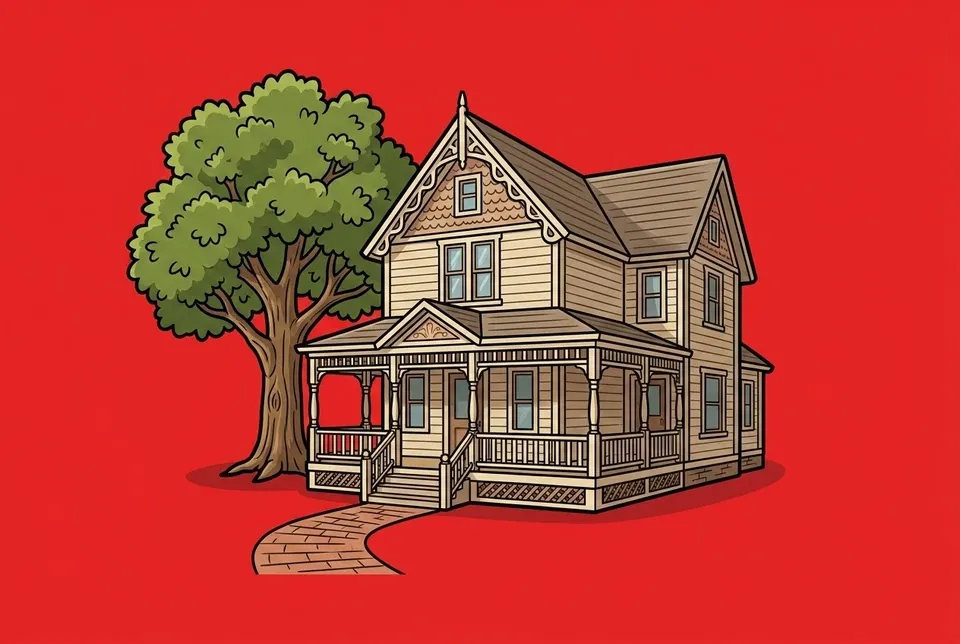 Cartoon illustration of Falls Church, Virginia