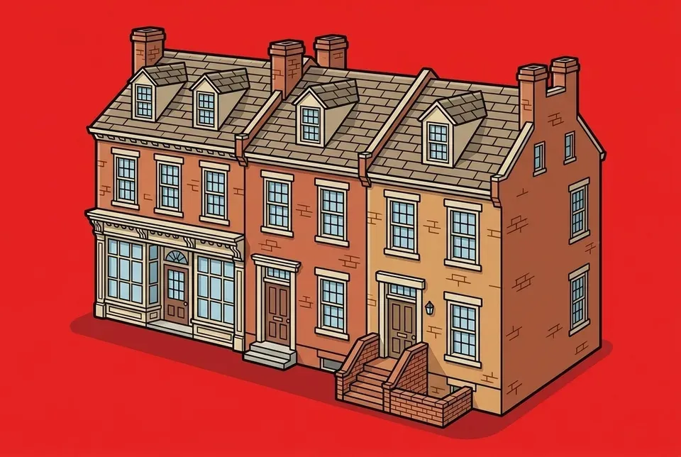 Cartoon illustration of Fredericksburg, Virginia