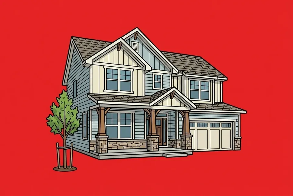 Cartoon illustration of Gainesville, Virginia