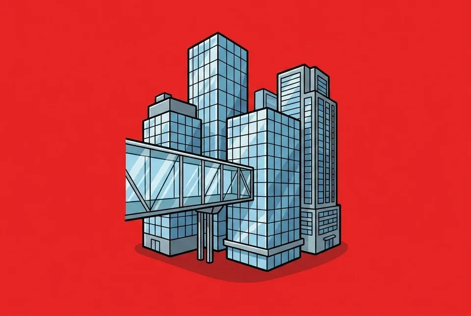 Cartoon illustration of Tysons, Virginia
