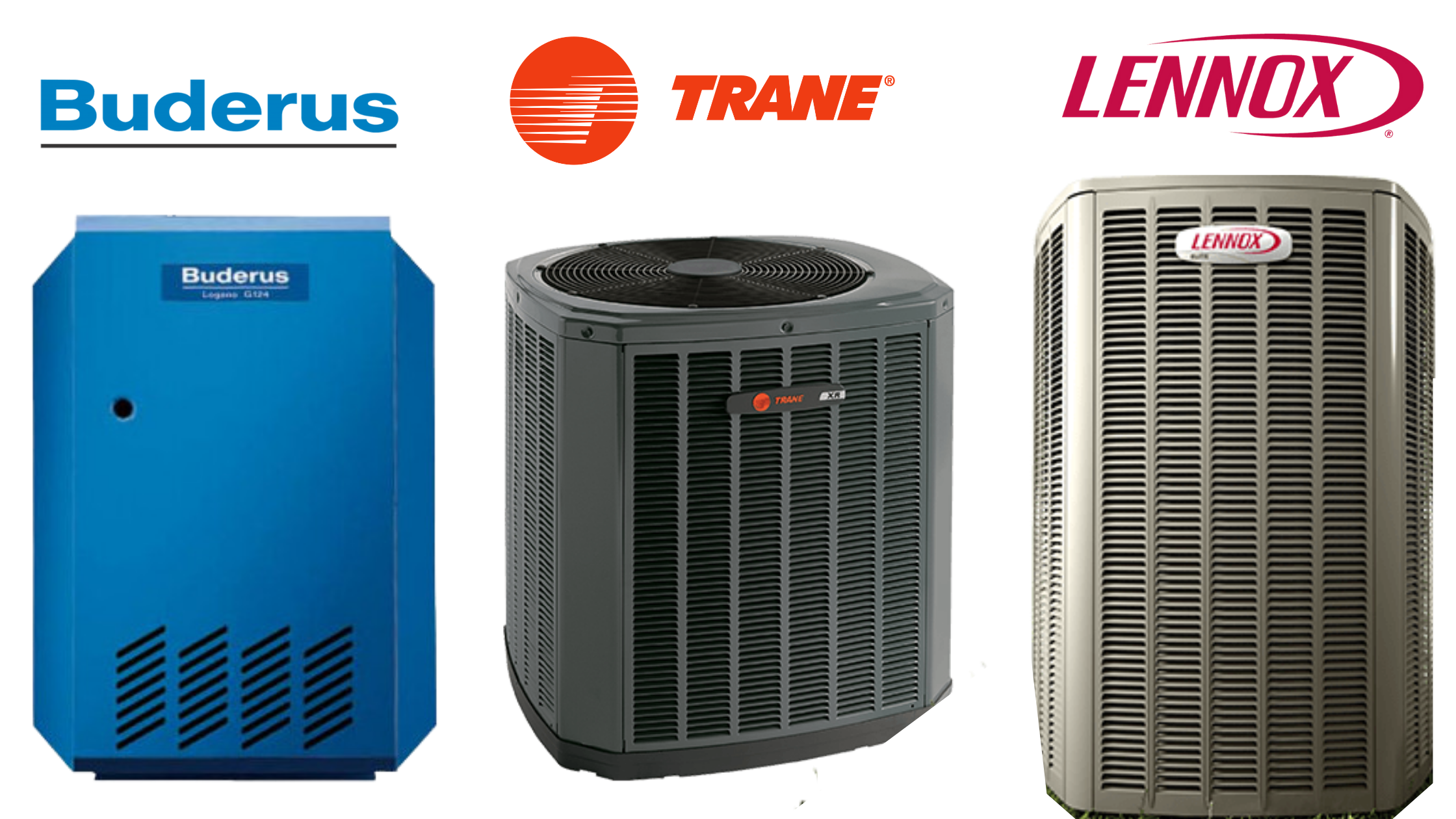 Trane, Lennox, Buderus product display